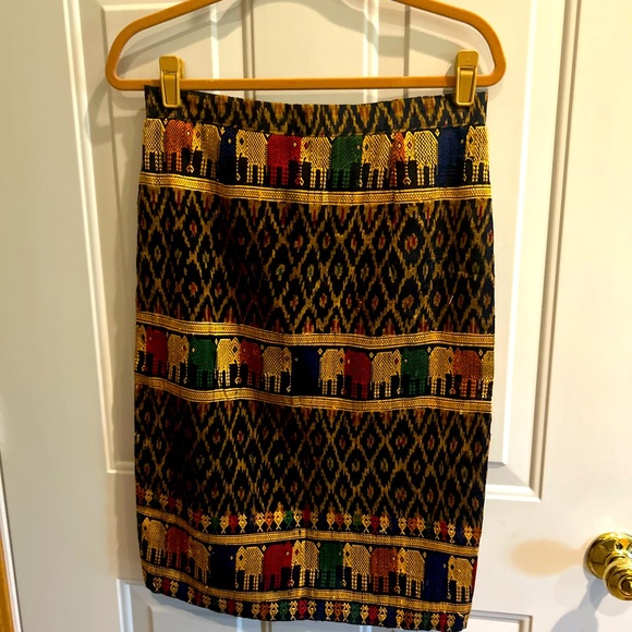 Global Woven Ethnic Nivara Indian women’s lined elephant pencil skirts Rare - Picture 1 of 11